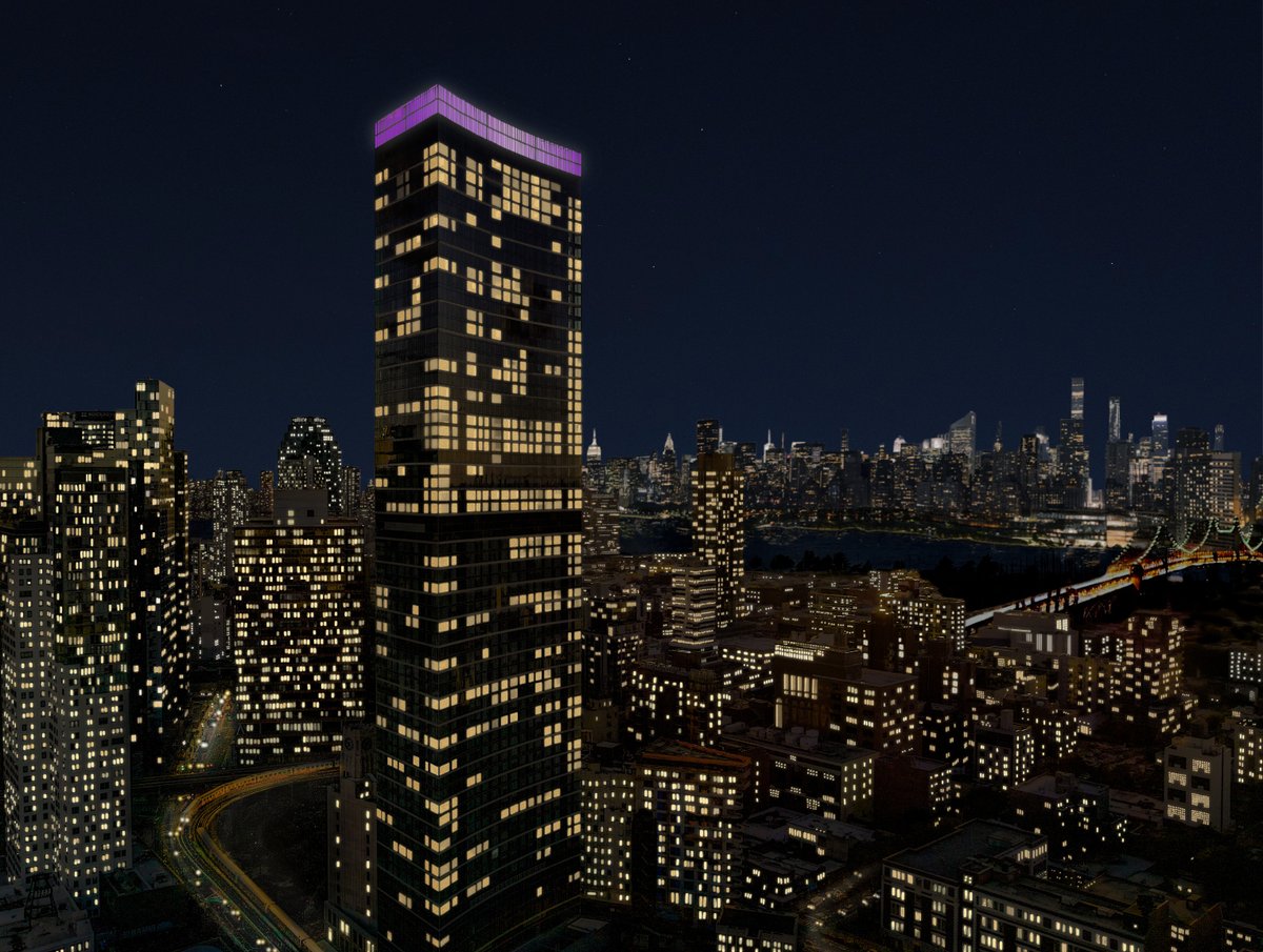 thedurstorg's tweet photo. Last night the spires of #OneWTC, #OneFiveOne and #OneBryantPark and the crown of #SvenLIC were lit purple in support of Alzheimer's and Brain Awareness Month. #EndAlz @alzassociation #spireworks @spireworks https://t.co/GVfPHV22sa