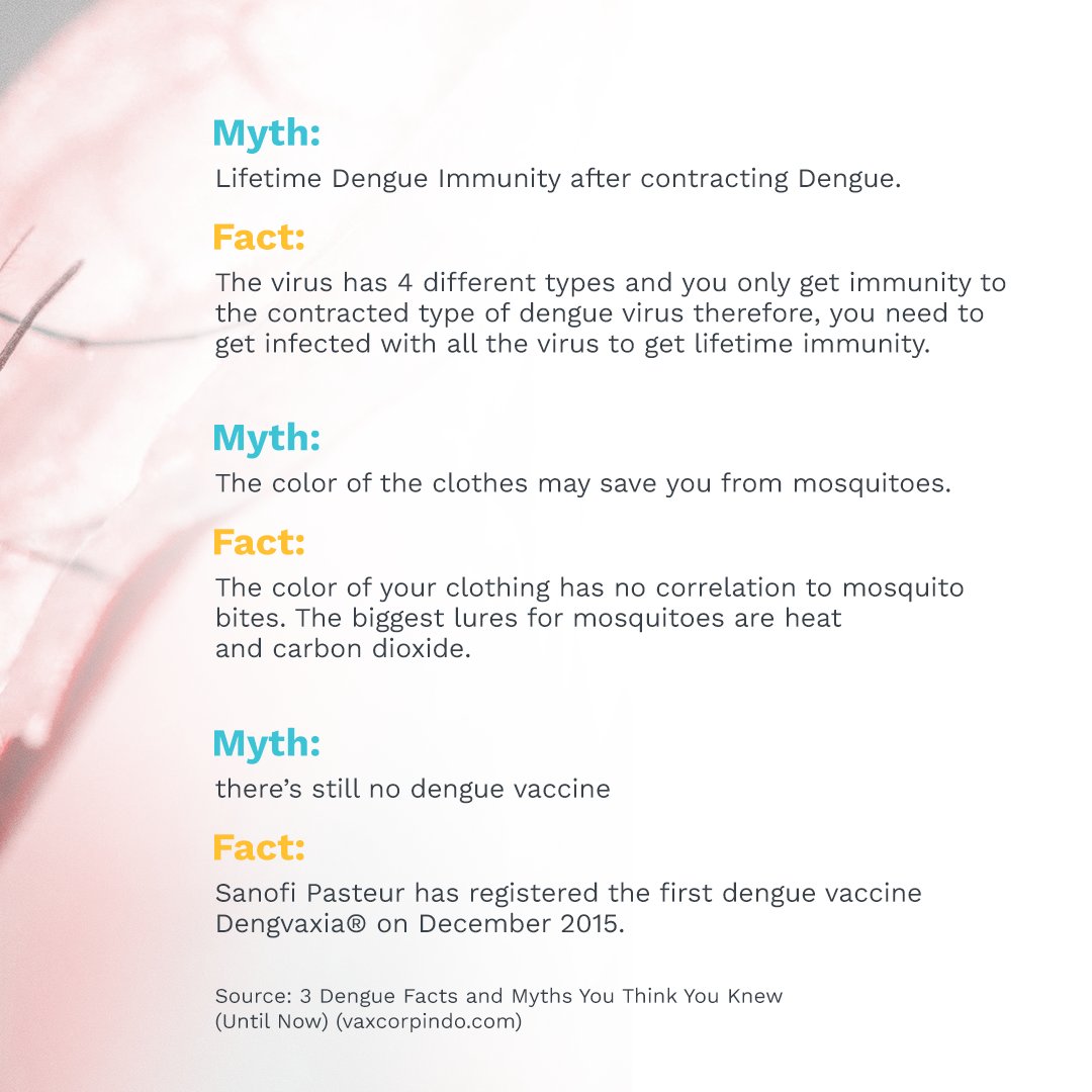 KwikInsure's tweet photo. Dengue has been a major problem in many countries, including The Philippines. Here are some Myths and Facts you need to know.
For more useful information about health related details, pay us a visit at https://t.co/Vpuy7ik3lk https://t.co/ICbC5gZepL
