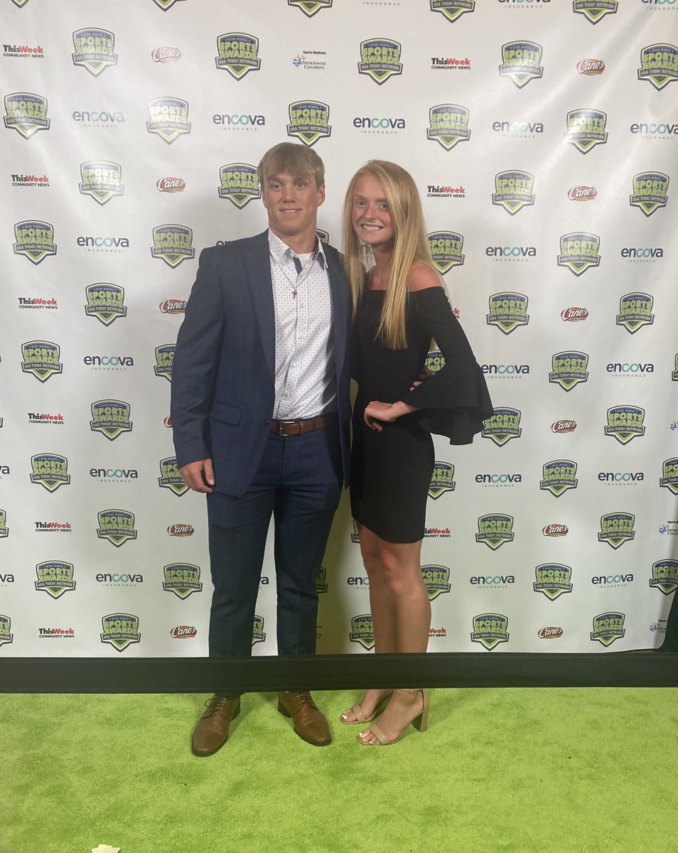 NCWAVEPOOL's tweet photo. Sam Muetzel &amp; Brooklyn Smith at the Central Ohio High School Sports Awards Banquet Tonight at the Ohio Theatre! Sam Muetzel was a Nominee for Baseball Player of the Year and Brooklyn Smith was a Nominee for Girls Volleyball Player of the Year! Congrats! 💚⚾️🏐 https://t.co/SE6gUuo6xI