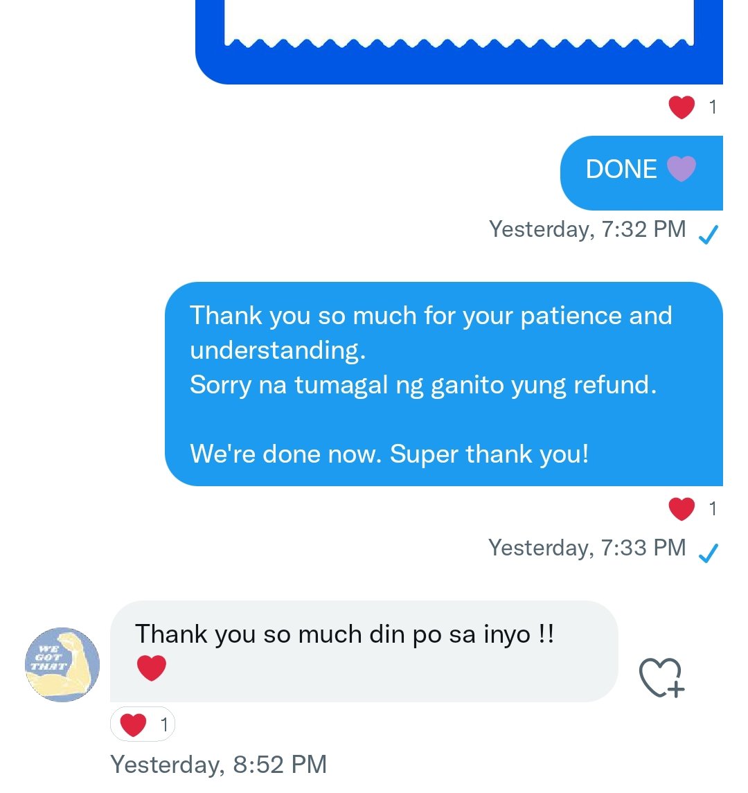 merchwithluv's tweet photo. #MWL_UPDATES 🍓

REFUND ‼️

Almost done!
Thank you so much for the patience!
Sorry sa stress na nadulot nitong transaction na to. 

Nakakadala man na magtiwala ulit, 
still we're hoping to do business with you guys, soon.

Thank you and goodluck on your journey in this bns world. https://t.co/cepNgR8Qlh