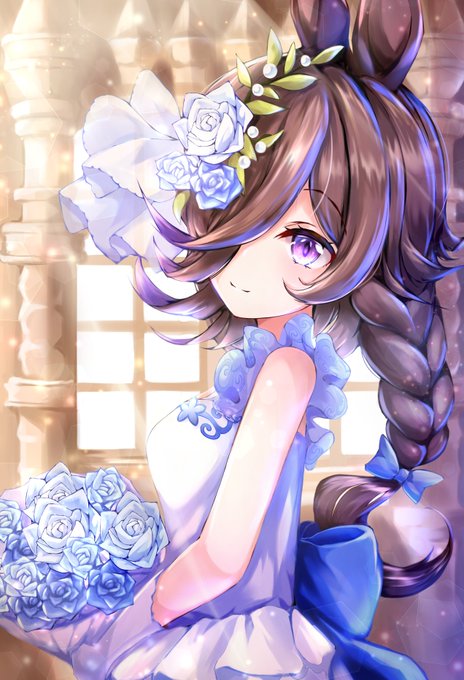 「hair flower wedding dress」 illustration images(Popular)