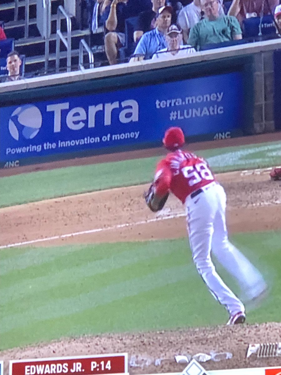 This is a live shot from Nationals Park in Washington DC.

I guess they pre-bought the ad space.

Amazing.