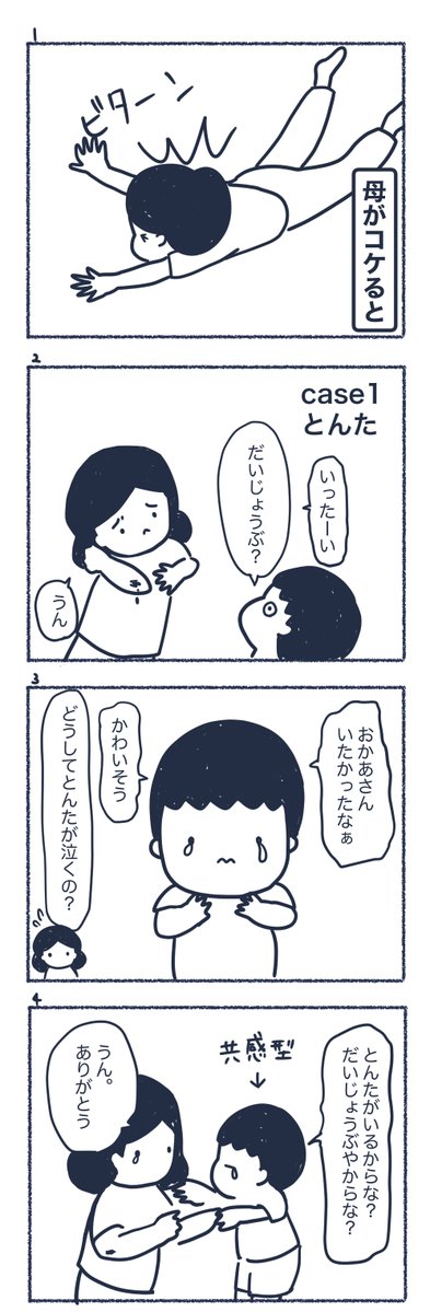 第10話 母がコケると

毎週木曜日に8コマ漫画をアップしています⭐️
Instagramでも発表していますので、
よかったらそちらもよろしくお願いします
https://t.co/FJL6iliH7M

#漫画 #漫画が読めるハッシュタグ #育児絵日記 #育児あるある #イラスト 