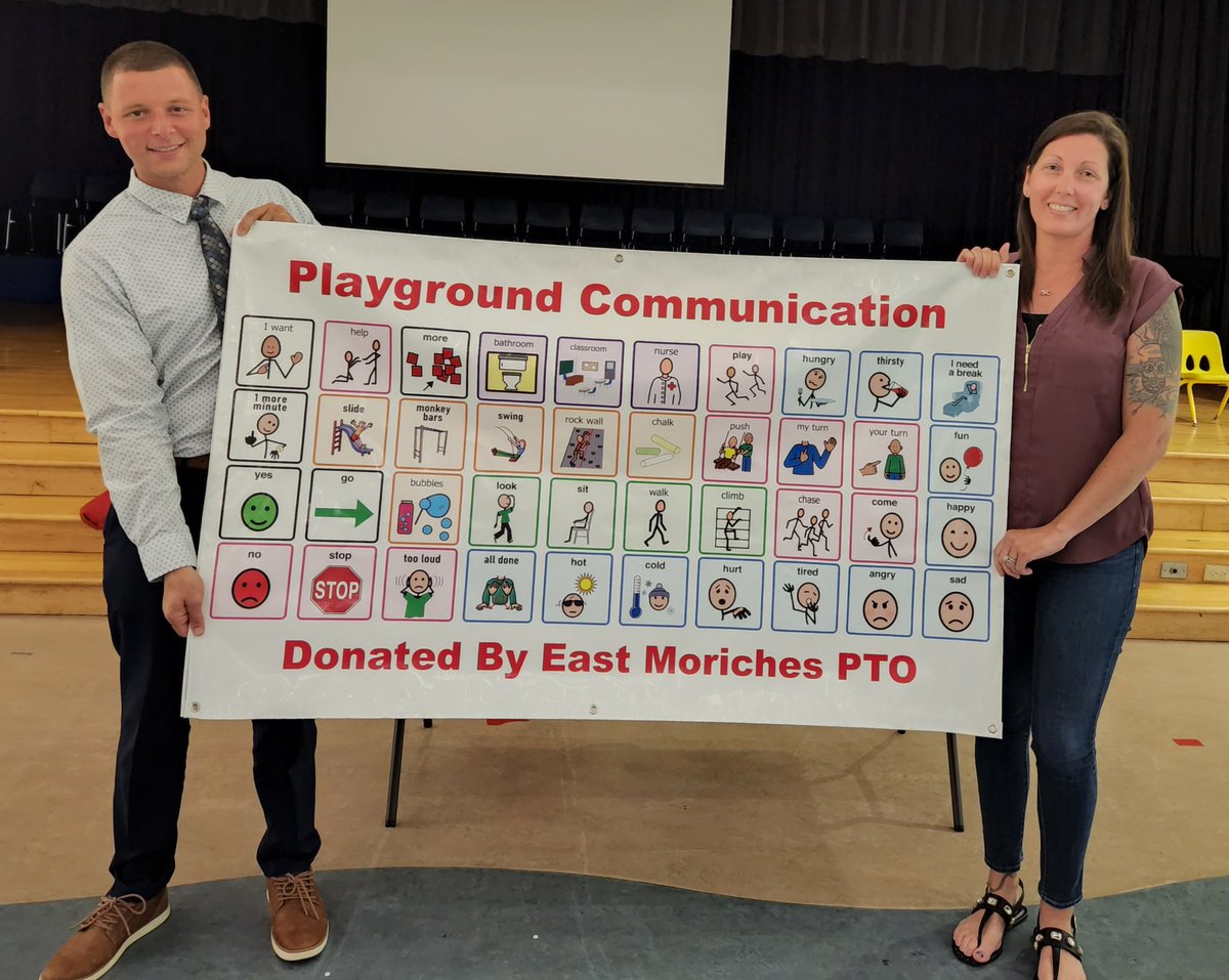 Soldring's tweet photo. Amazing work by Hope to get this completed for the Elementary School in time for field day! From concept to reality, Hope guided this project like a pro! Thank you so much for the hard work! Next up: Boards for the MS. @EMorichesES @EastMorichesSD @EMorichesMS @eastmorichespto https://t.co/dwUAf4fWWR