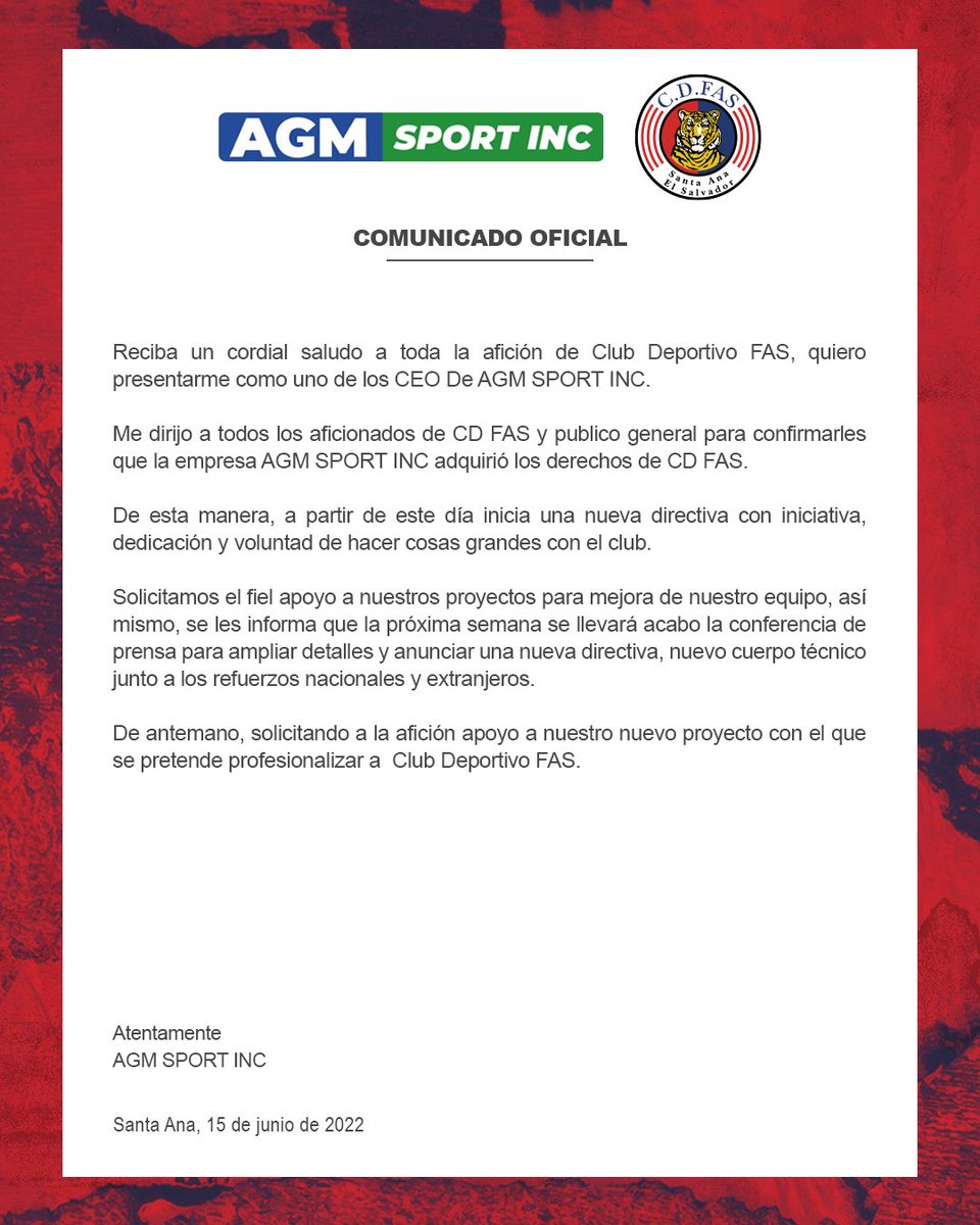Club Deportivo FAS on X: 🐯👑 CLUB DEPORTIVO FAS👑🐯 / X