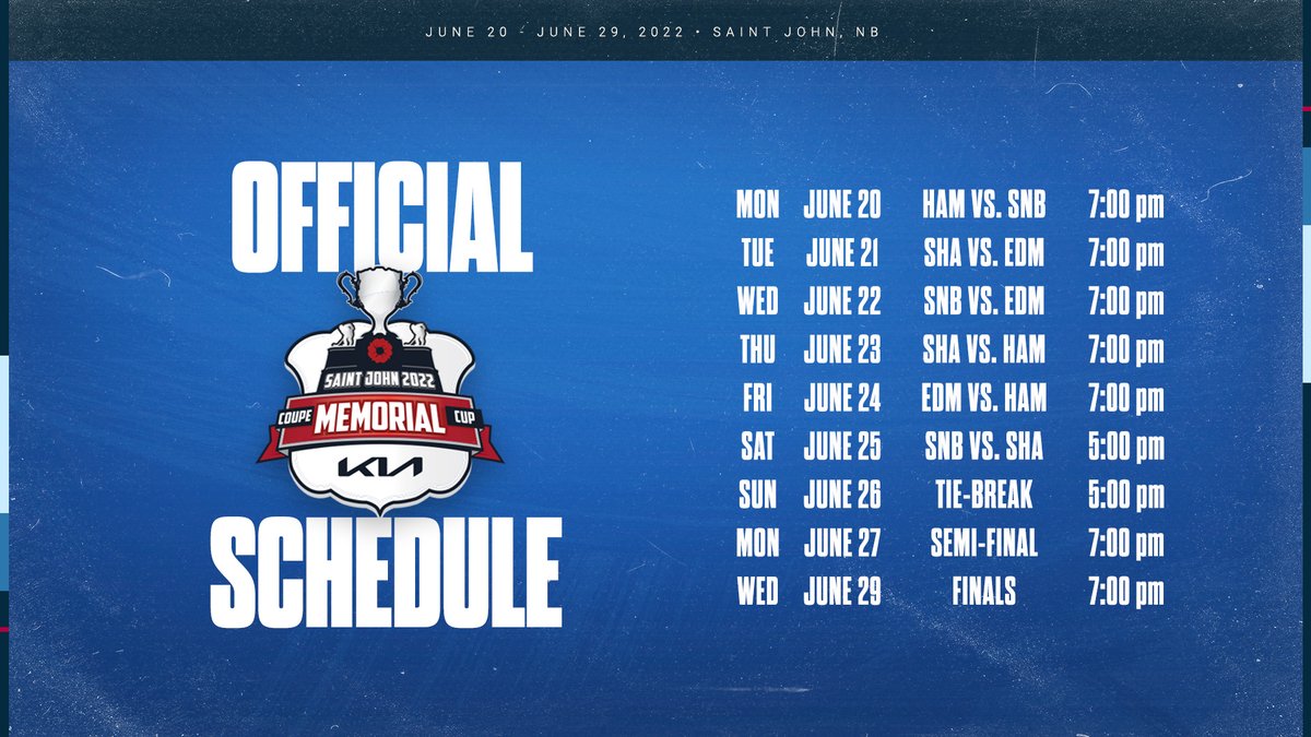 CHLHockey's tweet image. Put it in pen! 🖊️ 

The 🗓️ for the 2022 #MemorialCup presented by @KiaCanada is confirmed!