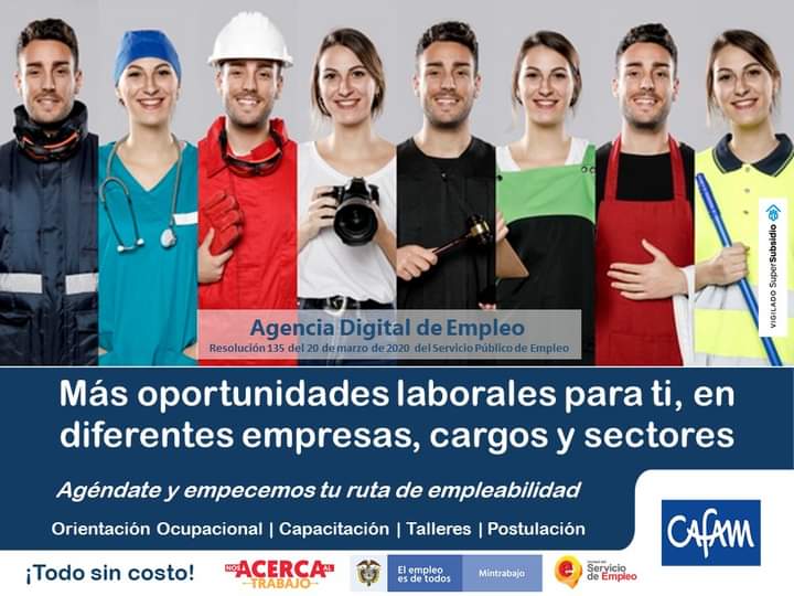 Realiza la ruta de empleabilidad con nosotros. Agenda tu orientación ocupacional aquí, sin costo y sin salir de casa:  
bit.ly/3H1hVQc 
Si tienes preguntas sobre nuestros servicios, ingresa a cafam.com.co, opción Empleo y Bienestar Financiero
