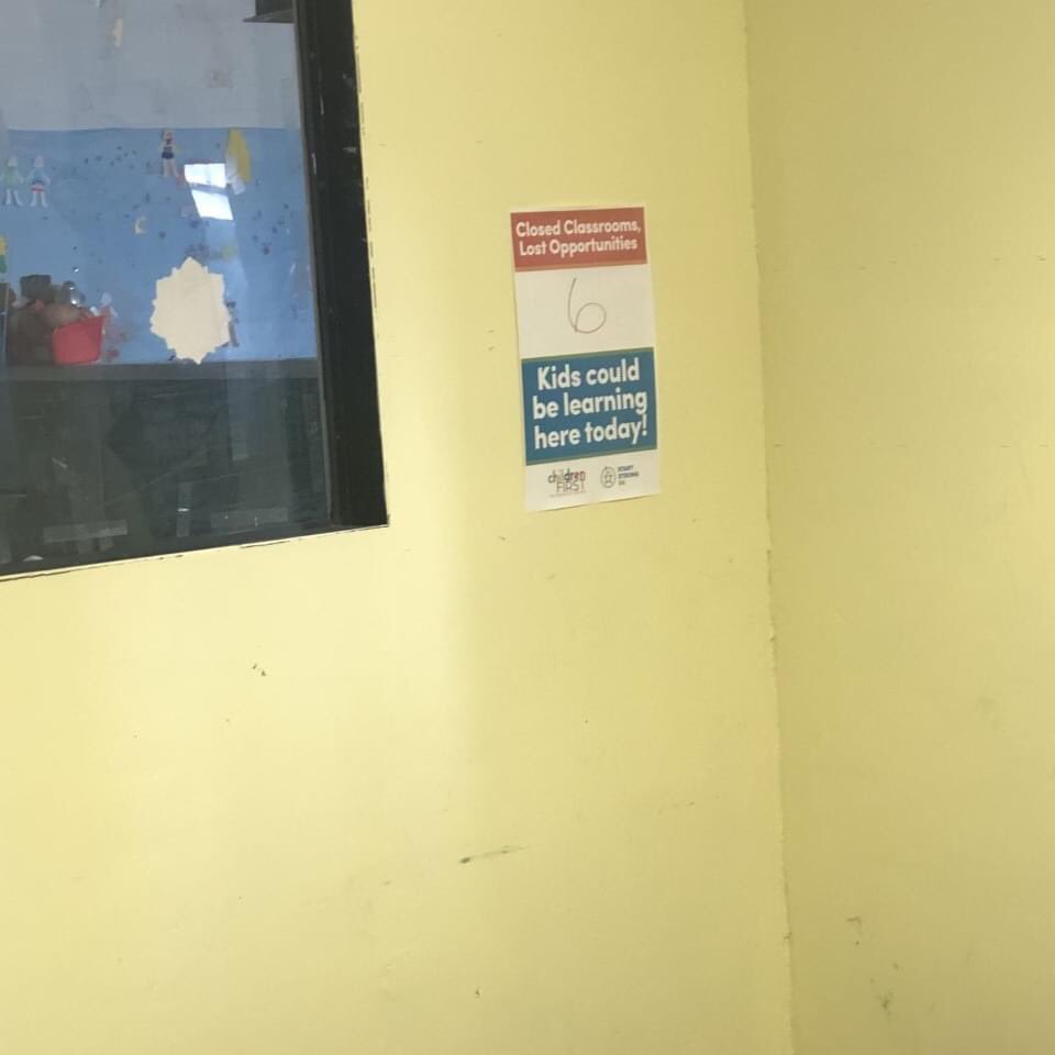 Kids1stECE's tweet photo. Westview Early Learning Center in Upper Darby could have 21 more children learning in their center if they could hire and retain the staff for this room. The staffing crisis must be addressed. #RaiseChildCare #EmptyClassrooms #30in30 https://t.co/qlCfJDZDiP