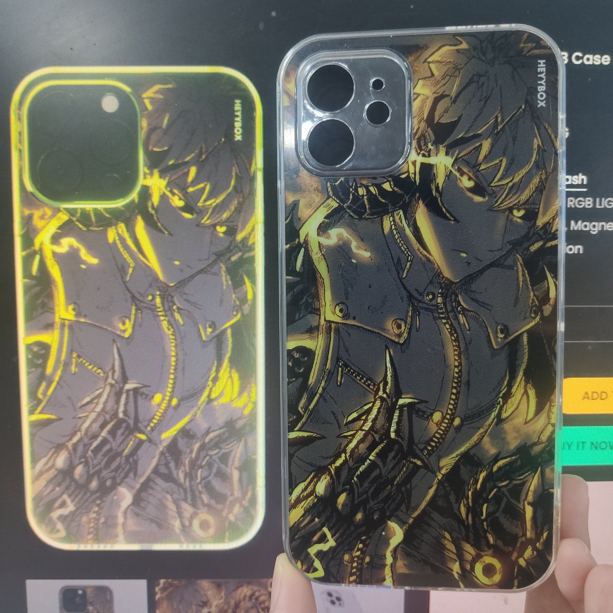 AprilAnni2's tweet photo. The left is the phone case on the website. 
On the right is the phone case I received.
The video is the phone case when it lights on in the dark.
Really cool. https://t.co/X3we2raXgf