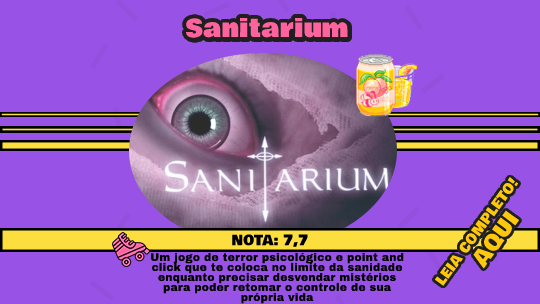 FinalPixels's tweet photo. Gosta de jogos de terror? Então não deixe de conferir Sanitarium

Leia: https://t.co/xK7X7MpGwG

#Jogos #Terror #games #Review https://t.co/KI7GPi8iLK