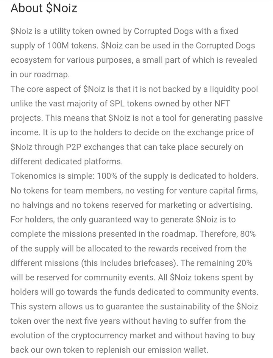 CorruptedDogs's tweet photo. Who's ready to make some $Noiz?
Here is everything you need to know about our token.
TL;DR: 0% liquidity pool, 0% vesting, 0% for the team, 0% marketing, 0% halving, 100% community.
#GetCorrupted https://t.co/DZdjyNjV8D