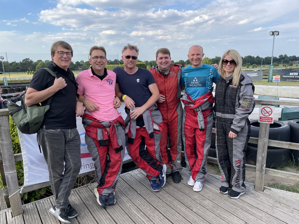 HFMCWealth's tweet photo. The Help Find My Cart Will'ya? (see what we did there?!) karting team was in action yesterday at the Damon Hill Karting Challenge 2022 all in aid of @halowproject ! We came a very respectable 13th! #charity #karting https://t.co/p8rrXLEDWa