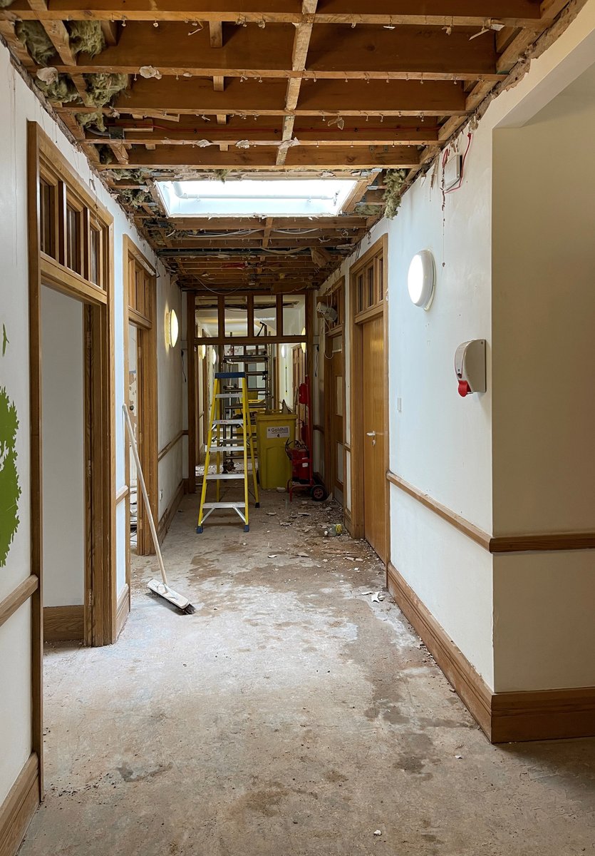 BGProjectsBHX's tweet photo. Recent progress photos from a site visit to @AcornsHospice in Walsall. The internal strip out is now mostly complete, with ceilings down and finishes lifted.

#refurbishment #architecture #design #Westmidlands https://t.co/dX52uwOOUv