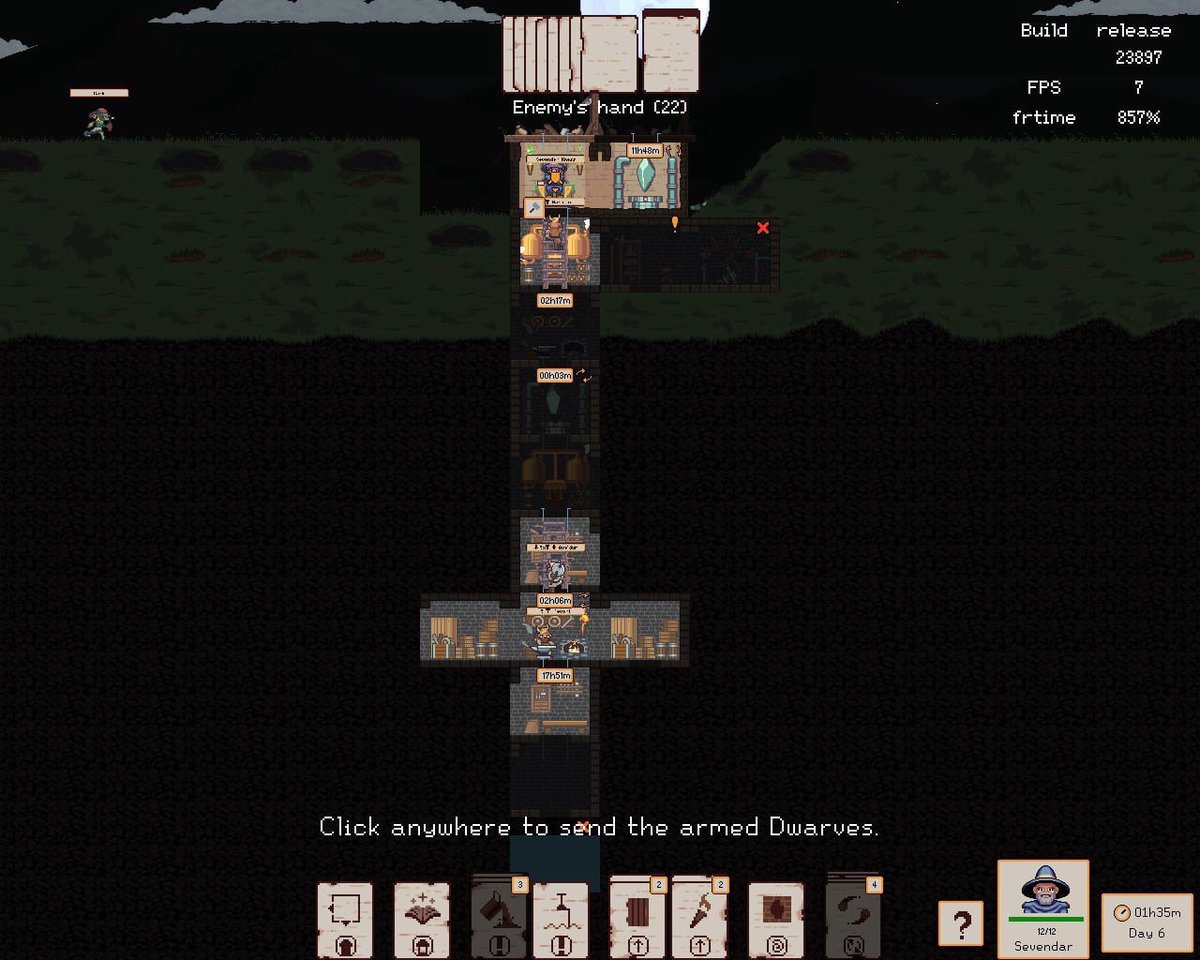 Would you say that best dwarven tower is the one built upside down?

After all, dwarves are underground dwellers for the most part.

#pixelart #indiegame #indiegamedev #GodotEngine #SteamNextFest