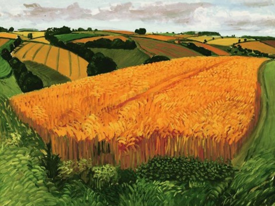 'Wheat Field Near Fridaythorpe', David Hockney, oil on canvas, 2005.
A nod to Nash?