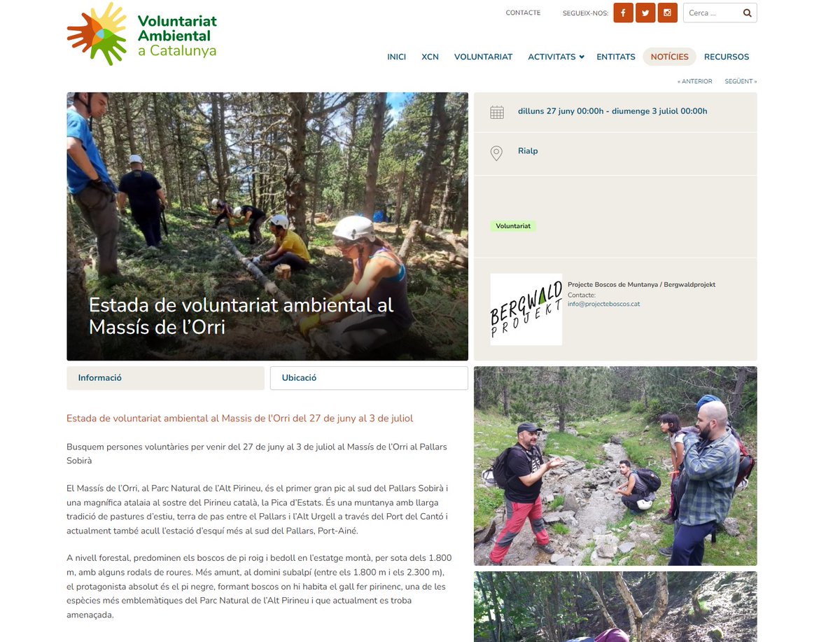 VolAmbiental's tweet photo. Estada de voluntariat ambiental al Massis de l'Orri del 27 de juny al 3 de juliol amb @ProjecteBoscos 

https://t.co/F24yGFtwep https://t.co/hcTV5fxM2z