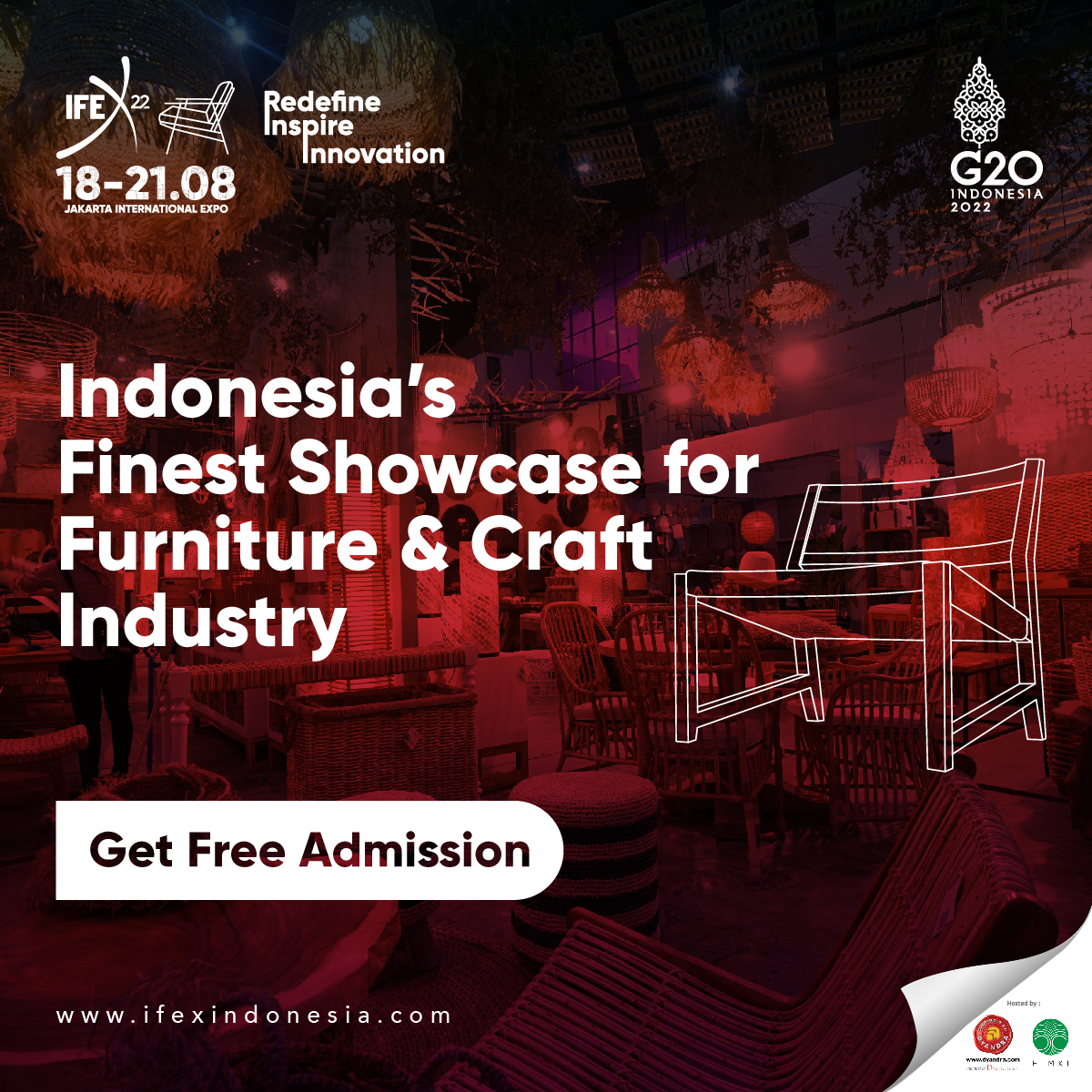 IndonesiaPenang's tweet photo. Indonesia International Furniture Expo 2022 (IFEX) will be held from 18 - 21 August 2022 at Jakarta International Expo (JIEXPO). This event will be part of the G20 Presidency Agenda of Indonesia. (1/3)
#IniDiplomasi #IFEX #IFEXID #IFEX2022 #G20 #RintisKemajuan #KJRIPenang https://t.co/eMUbmfN1wr