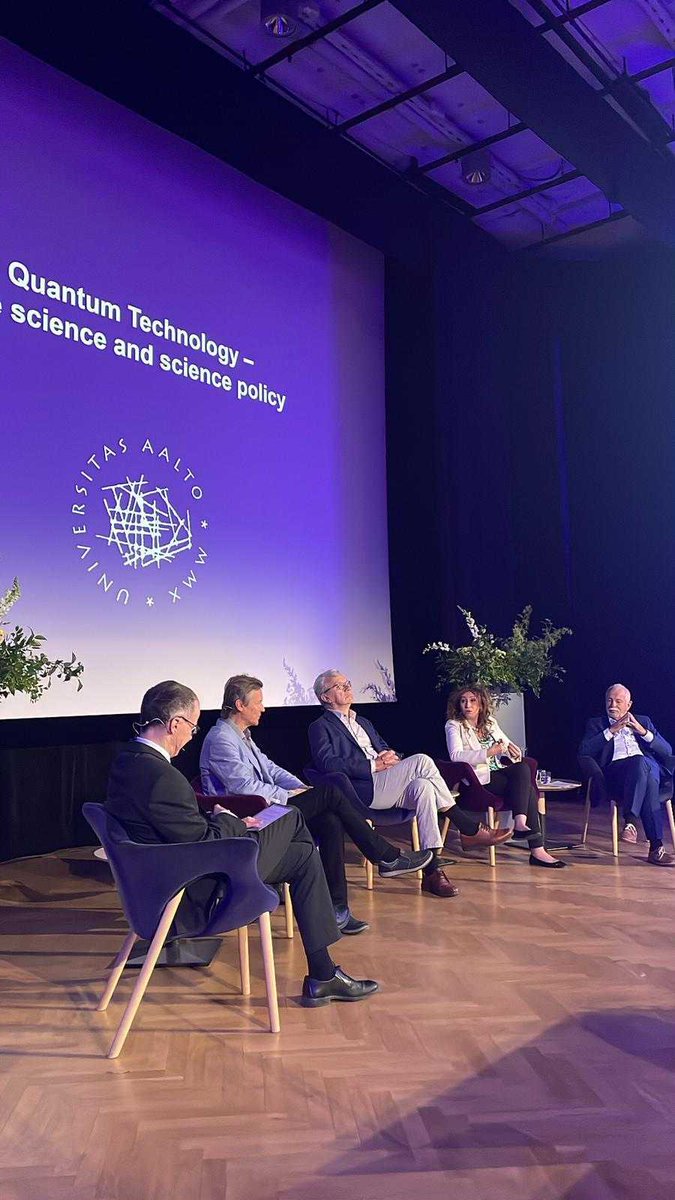 AaltoUniversity's tweet photo. The first panel discussion of our Ceremony Week deals with quantum technology, which can revolutionise computation, communication, and simulation. Sharing their insights, our new honorary doctors:

🌟Jürgen Mlynek
🌟Antti-Pekka Jauho
🌟Jukka Pekola
🌟Sabrina Maniscalco https://t.co/sPXpNEH1Md