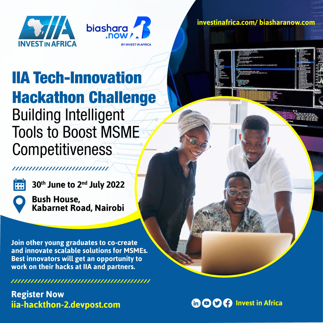 IIA_Kenya's tweet image. Are you a recent graduate or a final-year student wishing to jump-start your career? 
Join the #IIATeckInnovationHackathon challenge to present your innovative idea and get an opportunity to work on it at @investin_africa and partners. 
Register here: bit.ly/3HrWCYW