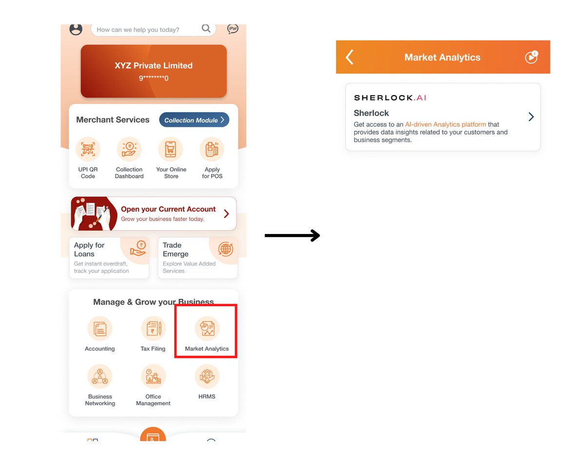 infanatweets's tweet photo. You don't have to be a detective to access Sherlock AI through ICICI Bank's Instabiz app. It's extremely easy. 

1. Download the app
2. Log in using your credentials (or even without those)
3. Click on Market Analytics
4. Use Sherlock AI https://t.co/mPOJLTviUe