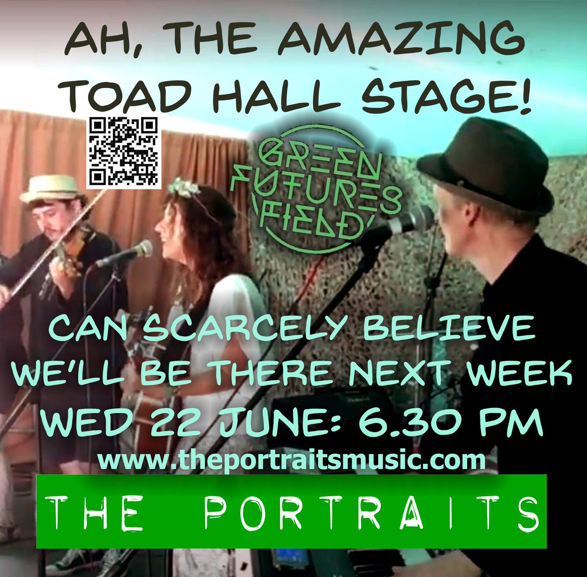The_Portraits's tweet photo. Ah, the amazing #ToadHall stage at @Glastonbury. 🎹♥☮🕊🎸🎻🎵☀ Can scarcely believe we'll be there next week. Performing 6.30pm on Wed 22 June &amp; cannot wait!💚
@glastogf @GlastoFestFeed @GlastoWatch #toadhallstage #glastonbury #glastonburyfestival #glastofest #glastonbury2022 https://t.co/df6qX3LwqG