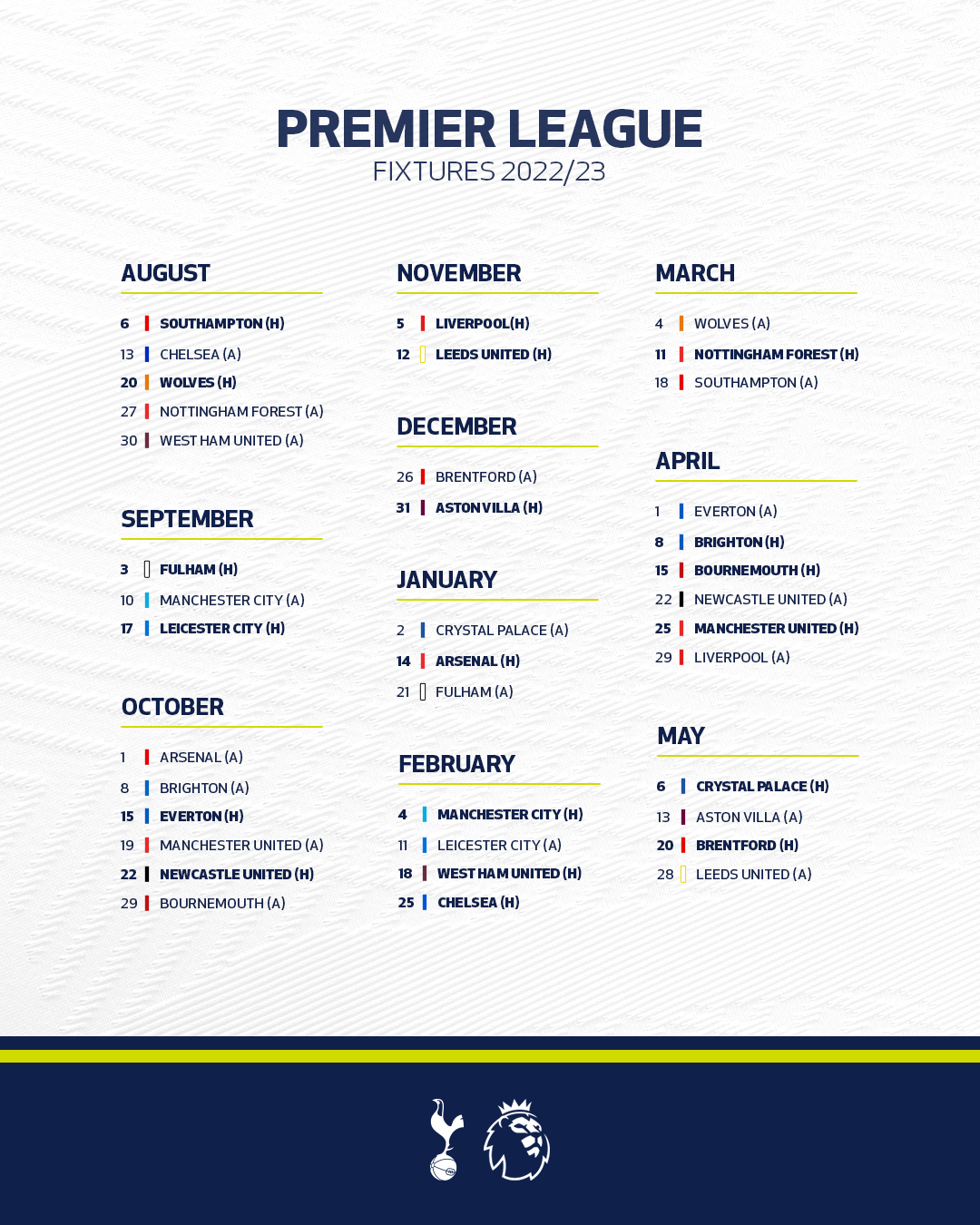 Tottenham Hotspur: Premier League 2022/23 fixtures and schedule