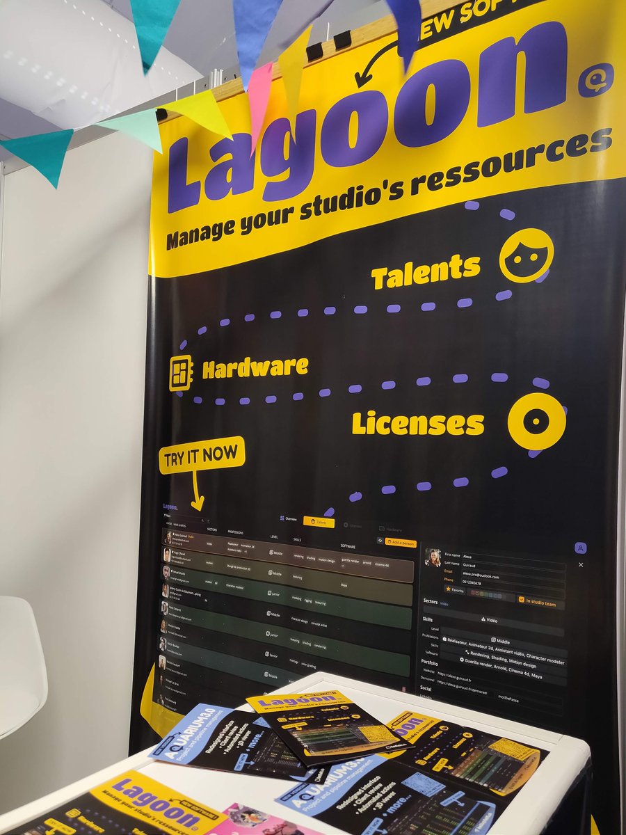 Fatfish Lab (@fatfishlabfr) on Twitter photo Lagoon is here ! 🏝
<a href="/FatfishLabFR/">Fatfish Lab</a> new software, to manage your talent database, your licenses renewals and even your equipment! Gather all your studio team around it !
meeting.fatfishlab.app Lagoon is here ! 🏝
<a href="/FatfishLabFR/">Fatfish Lab</a> new software, to manage your talent database, your licenses renewals and even your equipment! Gather all your studio team around it !
meeting.fatfishlab.app