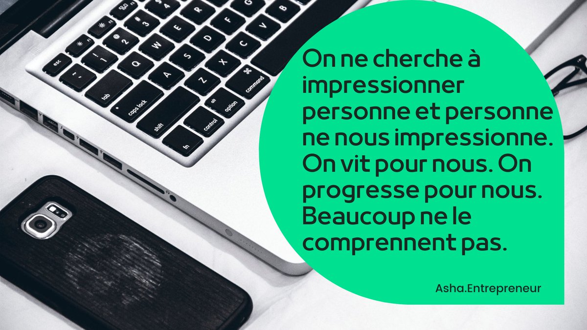 AshaEntreprneur's tweet photo. On ne cherche à impressionner personne et personne ne nous impressionne. On vit pour nous. On progresse pour nous. Beaucoup ne le comprennent pas.#citation #jeunesse #Motivation #Entrepreneur https://t.co/7mJlTVH4PP
