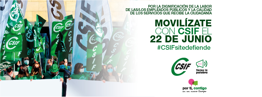 CSIFnacional's tweet photo. 📢#CSIF vuelve a salir este #22deJunio a las calles en defensa de los/as #EmpleadosPúblicos y la calidad de los servicios públicos

Exigimos:
👉Recuperación salarial justa
👉Mejorar condiciones de jubilación
👉Potenciar movilidad, estabilidad y promoción interna
#CSIFsítedefiende https://t.co/eei2NbDkj7