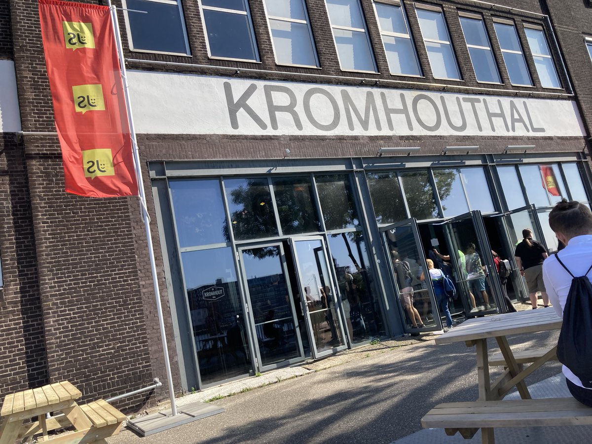 Queuing out the door still for #JSNation