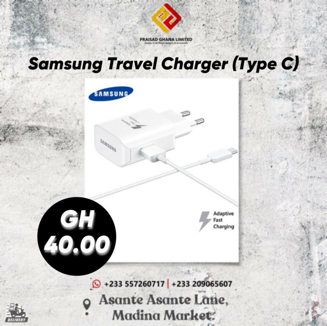Original Samsung Travel Charger  ( Type C ) Available ...

Contact <a href="/PraisadGh/">Praisad Ghana Limited</a> On Instagram/Twitter Or Call <a href="/Nanajosh_/">Nana josh 🇺🇸🇬🇭</a> On   +233 (0) 557260717

#toppaklassadvertisement 
#toppaklasspromotions