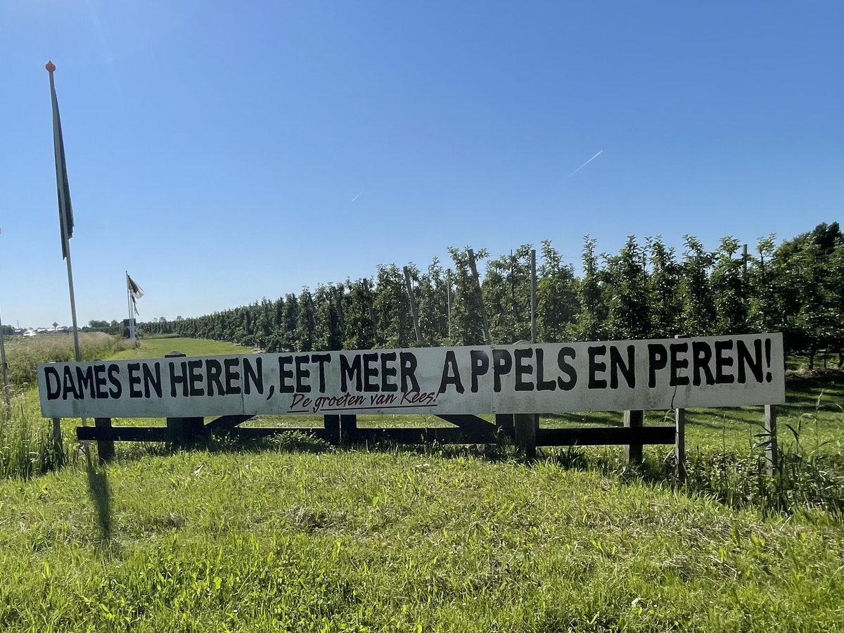 ‘Dames en heren, eet meer appels en peren’.