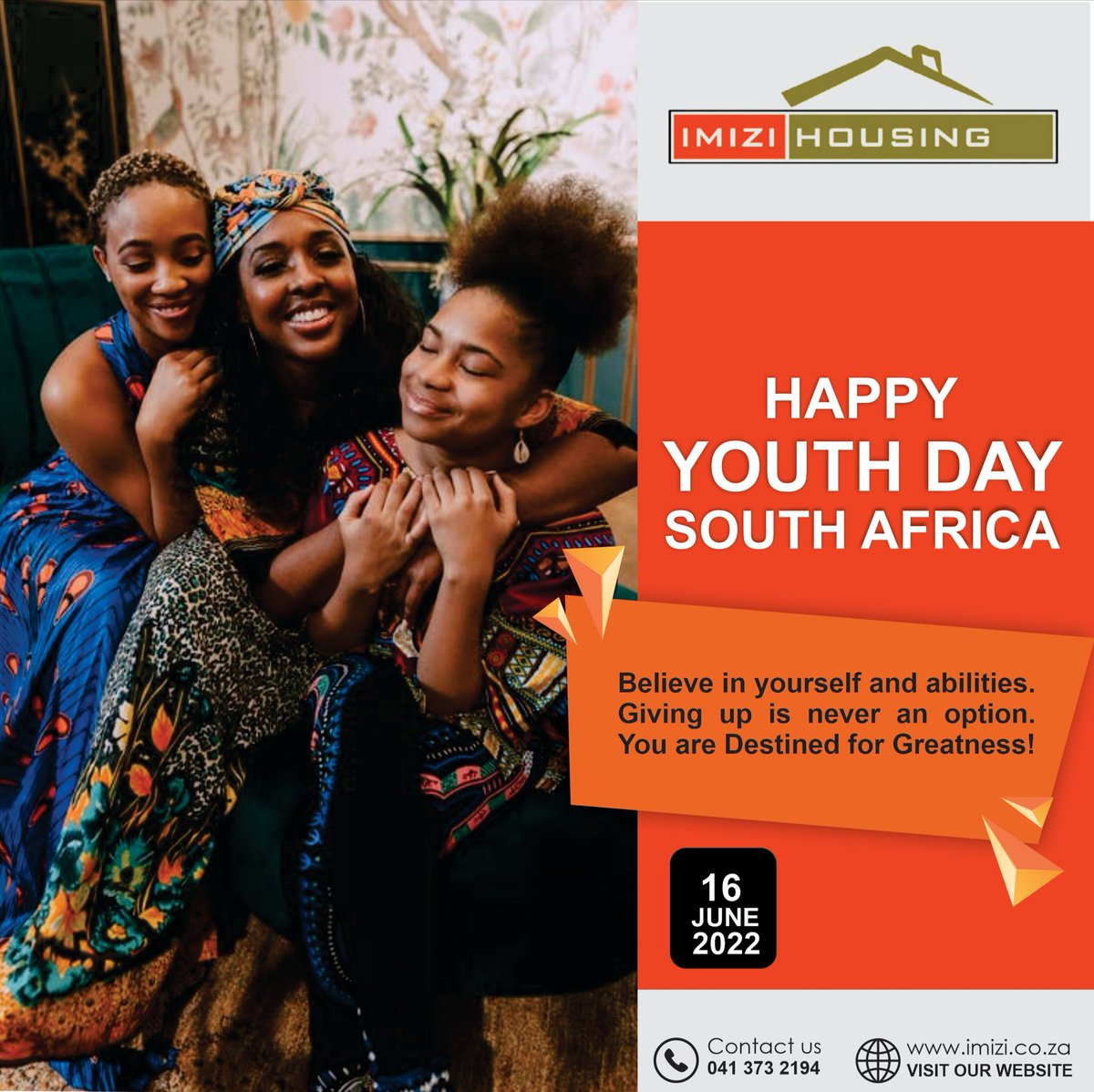 ImiziH's tweet photo. Believe in yourself! #HappyYouthDay2022

#SouthAfrica #16June #Youth #Rentals #Apartments #ImiziHousing #Safe #Affordable https://t.co/Kf3yZYwgIK