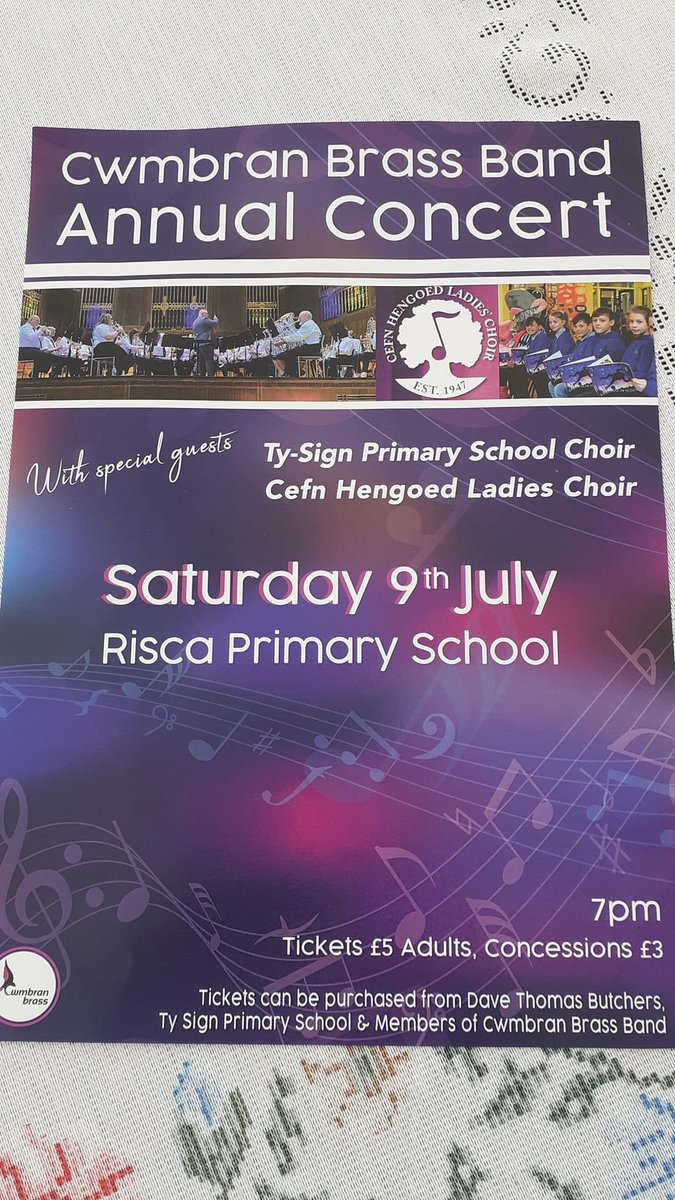 Cefn Hengoed Ladies Choir will be performing our first full concert at the invite of Cwmbran Brass Band on Saturday 9th July at Risca Primary School.  This is our first first under the leadership of our new musical team Gareth and Sara.