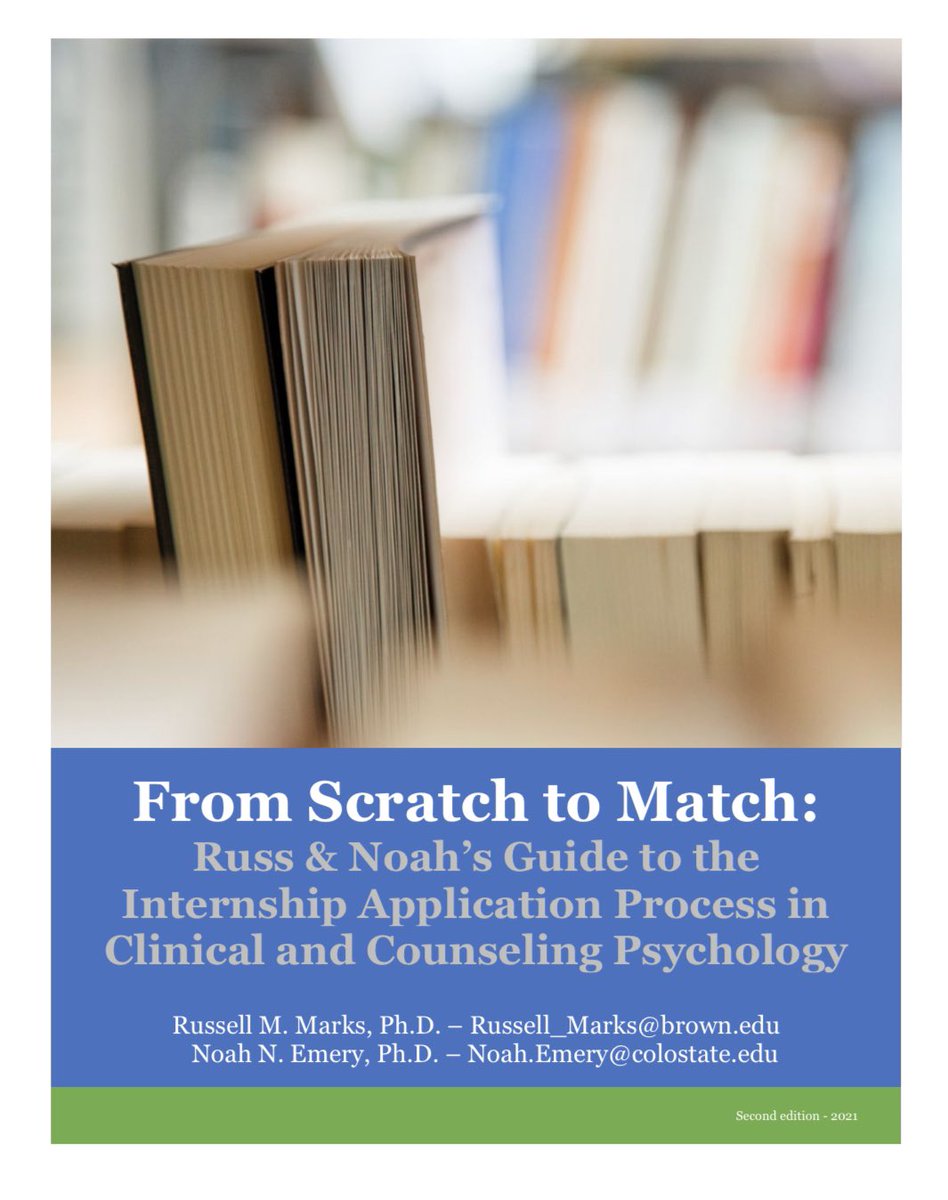 EmeryNoahN's tweet image. It’s that time of year where people start getting their internship plans together in clinical and counseling psych. This whole process can feel pretty mysterious. @Russ_Marks and I put together a handbook to help demystify it a bit. It’s available free
psychlabs.colostate.edu/emery/resource…