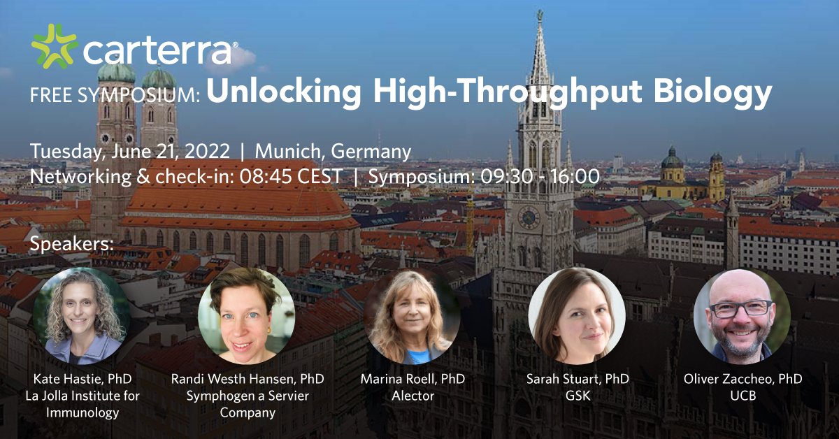 carterra_bio's tweet photo. Join industry-leading scientists from #LJI, #Symphogen, #Alector, #UCB, #GSK and #Carterra as they discuss the latest advancements in antibody discovery. Attend the free one-day symposium in Munich and network with peers. Register below.
https://t.co/ipTyakGNjy https://t.co/65iENRC7jc