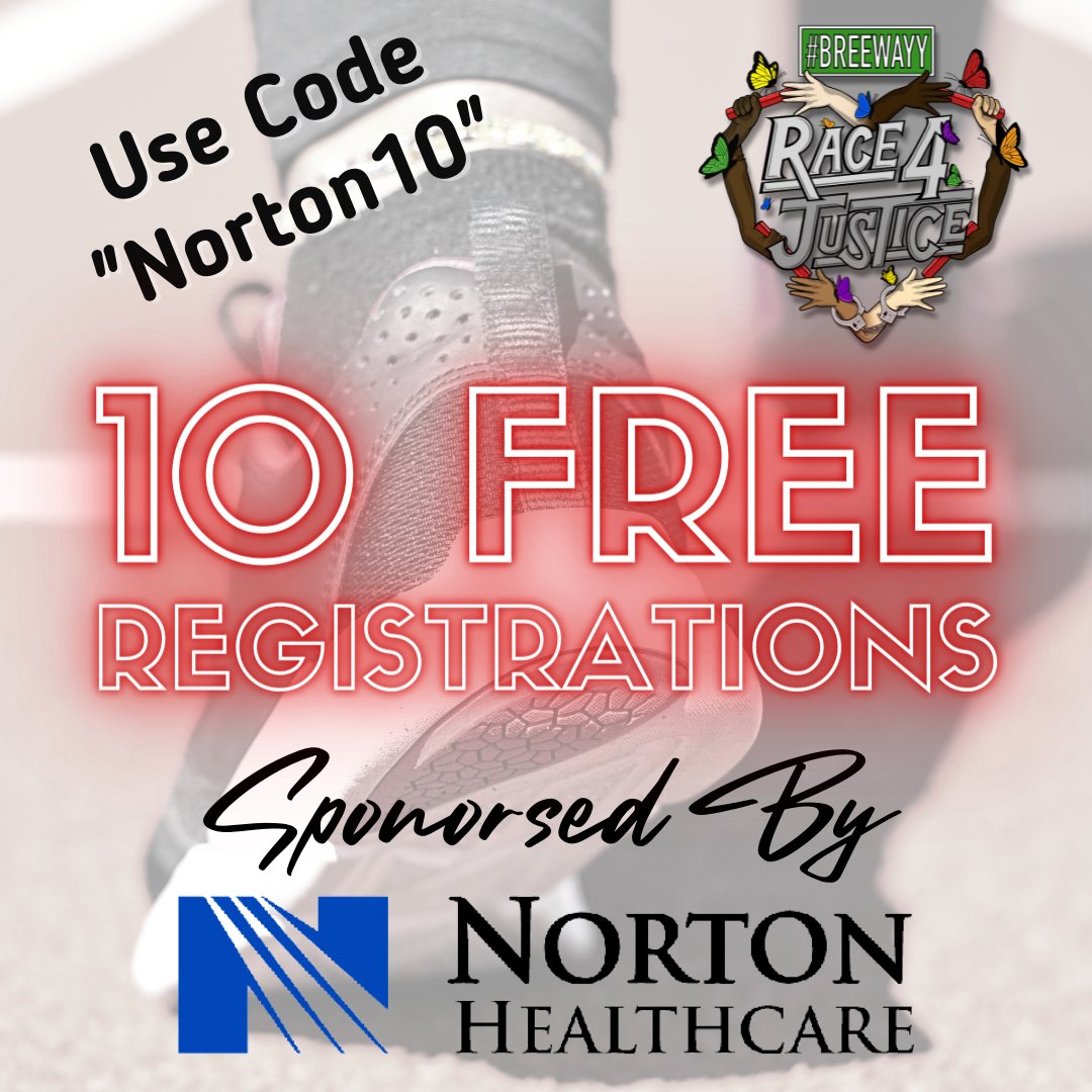 👀Get 'em while they last! <a href="/nortonhealth/">nortonhealth</a> is sponsoring 10 registrations for the #Race4Justice. Use code "Norton10". Promotion is first come/first serve.  If get one of the 10, we ask that you reflect Norton's generosity and consider donating when prompted FutureAncestors502.org