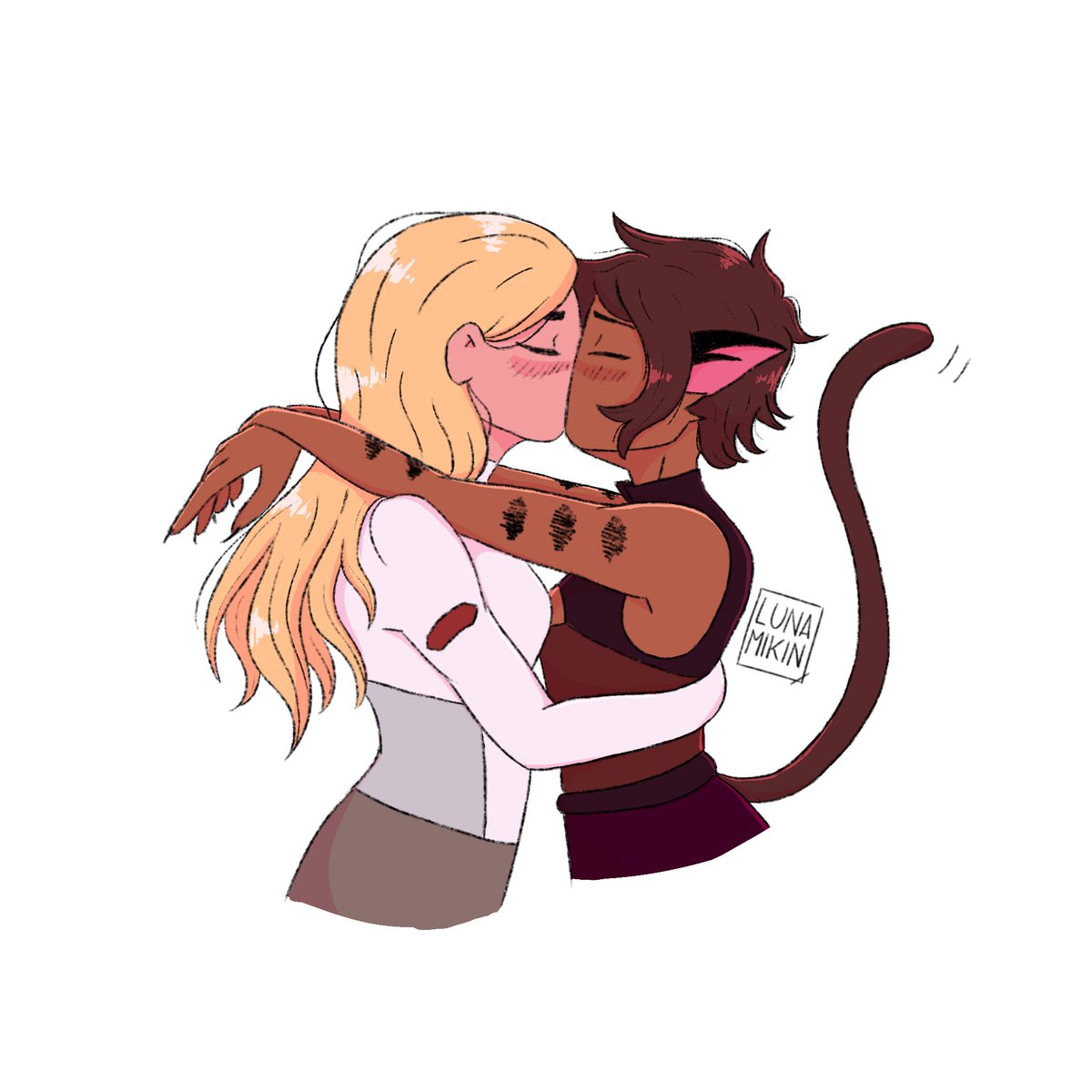 lunamikin's tweet photo. here, have some wlw being in love 💕

#catradora #bubbline #fanart https://t.co/vCNZocnNQA