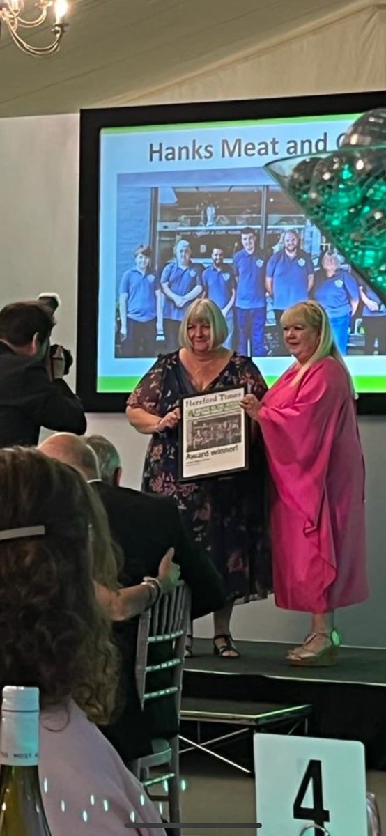 hanks_meat_game's tweet photo. We’re absolutely over the moon to have won #bestbutcher in @herefordtimes #threecounties #foodandfarming AWARDS!!!🏆🏆🏆🏆🏆🏆🏆Huge thanks to the team for all you do and mum Jackie for collecting the award on our behalf- The finest pie-maker in the land!😍😍😍🥳🥳🥳🥳🥳 https://t.co/KaBkxpgeN6