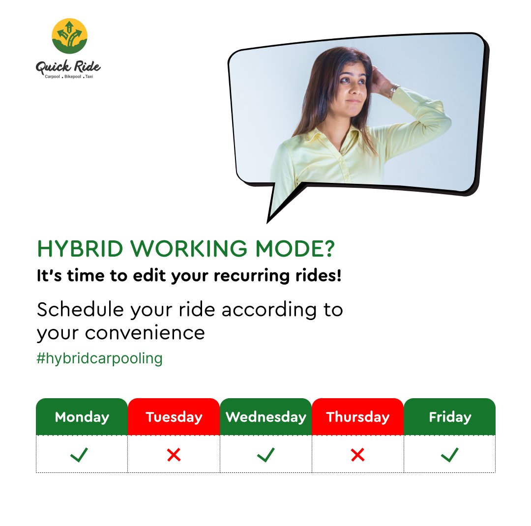 QuickRidein's tweet image. Creating and editing your recurring rides will make your commute easier and comfortable

How to create/ edit recurring rides? blog.quickride.in/how-to-turn-on…

Carpool now: go.onelink.me/RUJl/social

#QuickRide #Carpool  #Bikepool #Bangalore #Chennai #DelhiNCR #Hyderabad #Pune #Mumbai