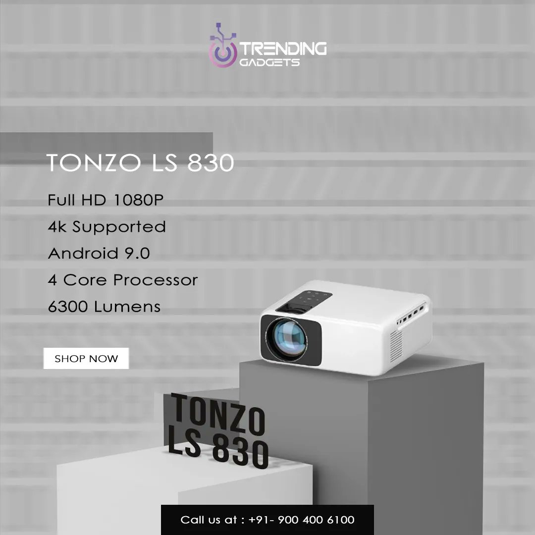 TrendingGadget2's tweet image. TONZO LS 830 , 4k Supported Android Mini Home Theater Projector

👉 Full HD 1080P
👉 4k Supported
👉 Android 9.0
👉 4 Core Processor
👉 6300 Lumens

🛍️ Buy Now: buff.ly/3QgDlhn

#trendinggadgets #tonzols830 #tonzoprojector #besttonzoprojector #besthometheaterprojector