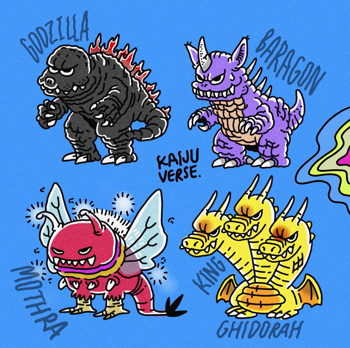 kaijuclubNFT's tweet image. GM! Im currently exploring on a kind of japanese art style with my beloved kaijus 🦖🔥… hope you like it #NFTs #NFT #NFTART