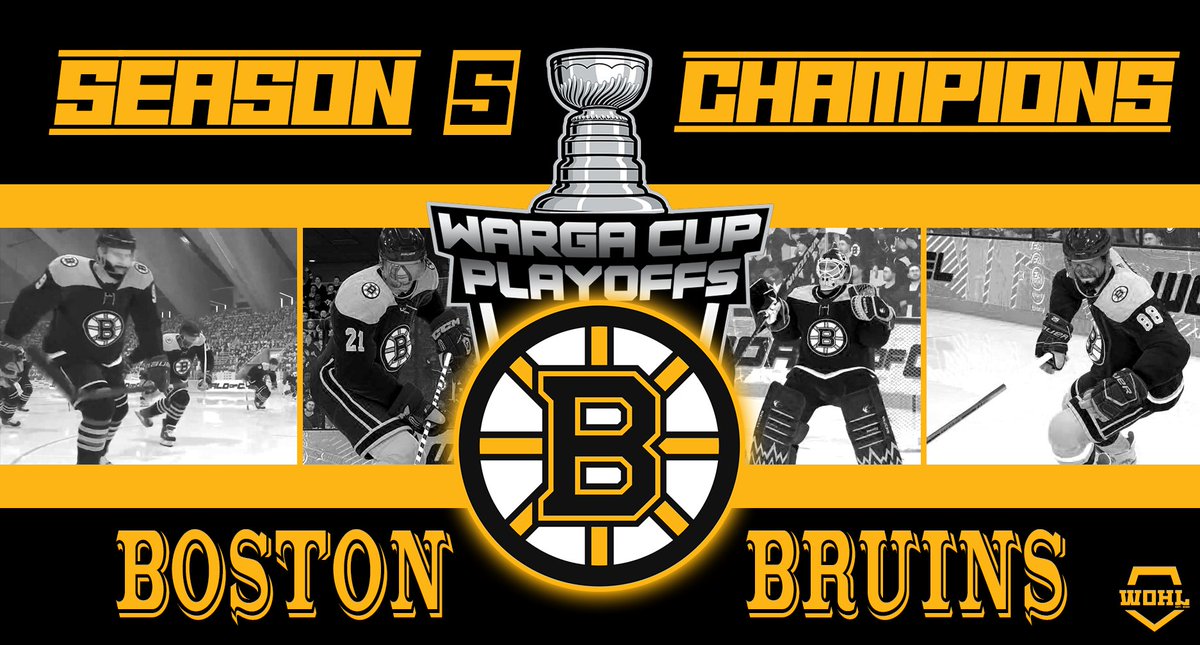 GumpNHL's tweet photo. I can finally say I won something after having 0 success in any other leagues up until this point, WOHL Boston Bruins season 5 champions! It's a very tough league, good competition throughout the entire league. It just feels great to finally win in a league! 😎🏆 https://t.co/zTeIj2iugc