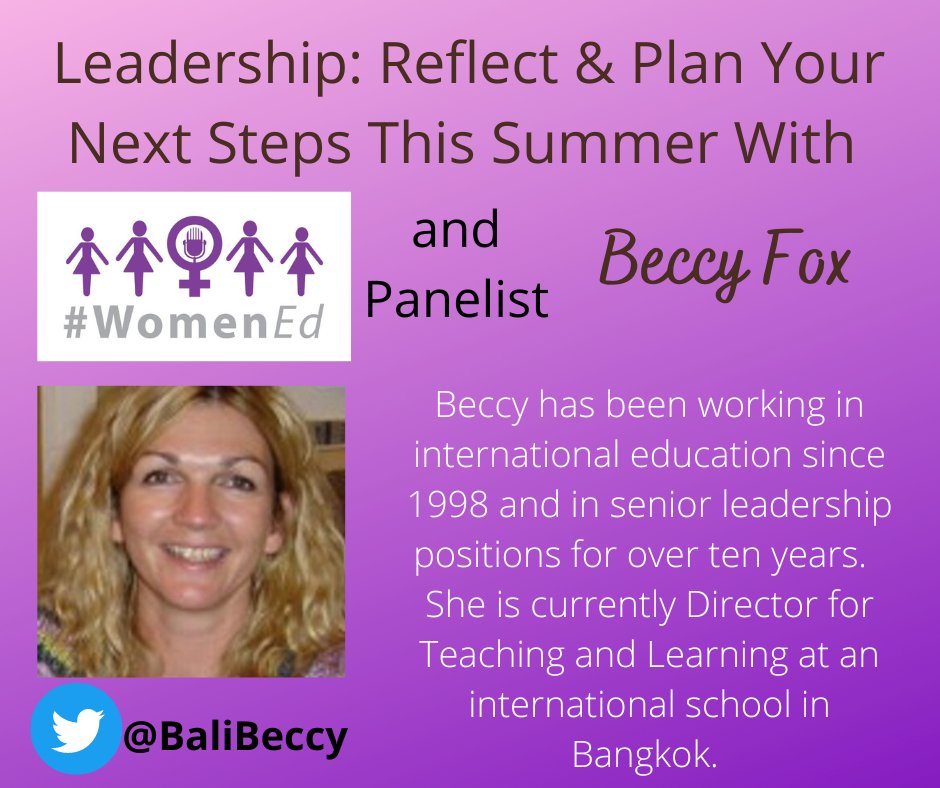 WomenEdTh's tweet photo. Join @BaliBeccy on Saturday at 9:30 for a discussion about preparing for the next recruitment cycle. Register on @eventbrite https://t.co/L9MkBX68oN
#WomenEd #WomenEdTh #tenpercentbraver #recruitment #intschools #intlteaching https://t.co/fELzNZ3zYd