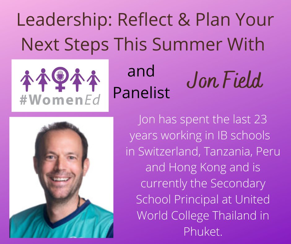 WomenEdTh's tweet photo. Join #HeForShe Jon Field, principal @UWCThailand, on Saturday at 9:30 for a discussion about preparing for the next recruitment cycle. Register on @eventbrite https://t.co/L9MkBWOxxf
@IntlTes @Tesforteachers #WomenEd #WomenEdTh #tenpercentbrave #intlschools #intlteaching #UWCT https://t.co/OR95fMXtCq