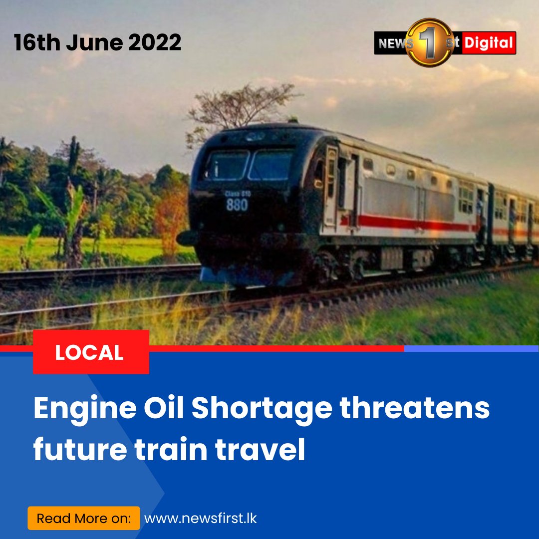 Engine Oil Shortage threatens future train travel

Details: news1st.lk/3Olm3xR

#SLnews #News1st #SriLanka #lka #EngineOil #OilShortage #NODollars #Trains #Shortage