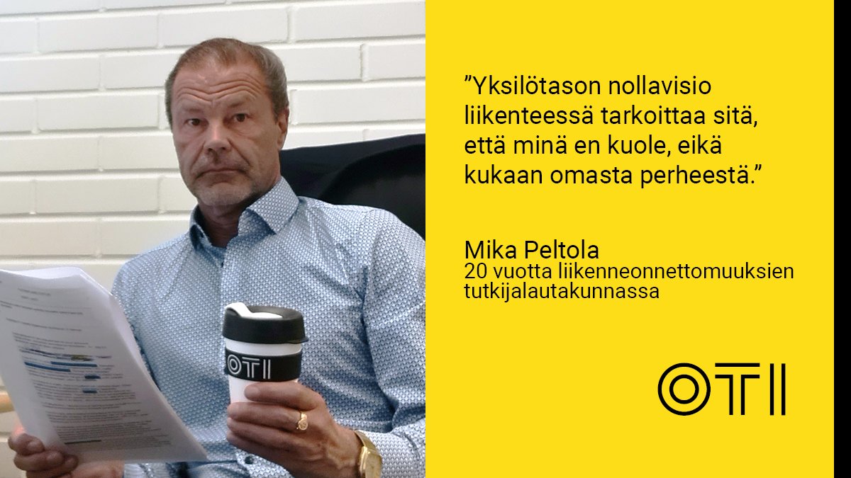 Onnettomuusdata's tweet photo. 20 vuotta onnettomuustutkintaa tehnyt Mika Peltola toivoo jokaisen pohtivan, miten itse voi vaikuttaa omaan ja muiden turvallisuuteen.
Suomessa kuolee liikenteessä vuosittain yli 200 ihmistä.
Lue lisää:
https://t.co/z5pFJ64l8O
#liikenneturvallisuus #onnettomuusdata https://t.co/GXIeWnD63a