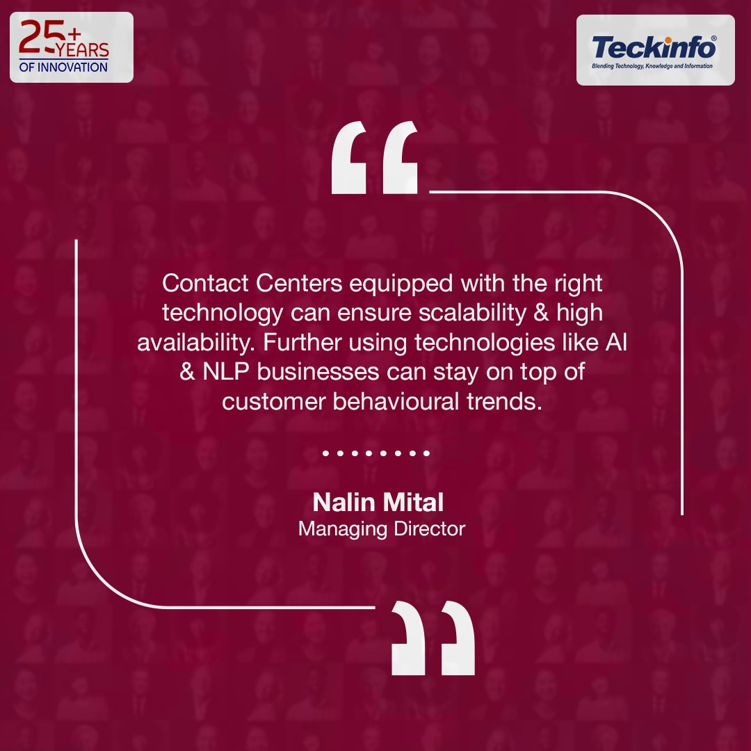teckinfoindia's tweet photo. Mr. Nalin Mital, Managing Director, Teckinfo, shares his views on AI &amp; NLP for business upliftment.

#OmniChannelCustomerSupport #MultiChannelContactCenter #CustomerService #CustomerExperience #Teckinfo #contactcenter #techologyworld #innovation #25years #interdialoguccs #AI https://t.co/s1lZr2P6Tn