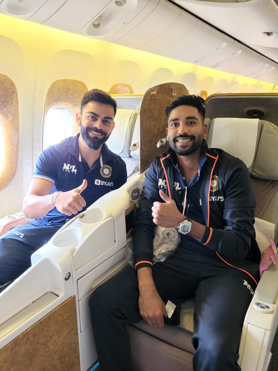 BCCI's tweet photo. England bound ✈️

📸 📸: Snapshots as #TeamIndia takes off for England. 👍 👍 https://t.co/Emgehz2hzm