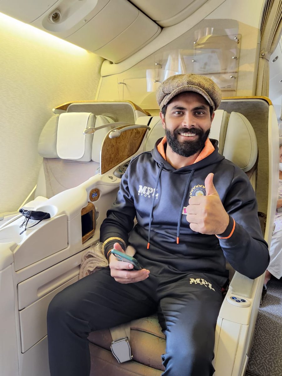 BCCI's tweet photo. England bound ✈️

📸 📸: Snapshots as #TeamIndia takes off for England. 👍 👍 https://t.co/Emgehz2hzm